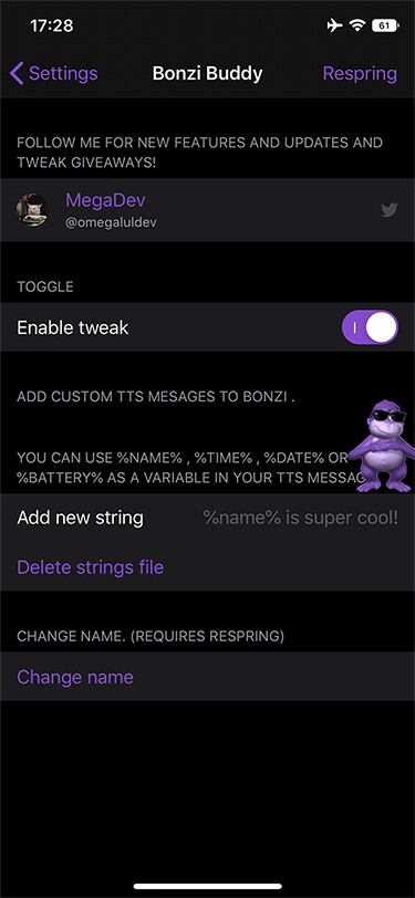 Upcoming] Bonzi Buddy for iOS  An actually functional bonzi buddy ( first  tweak ) : r/jailbreak